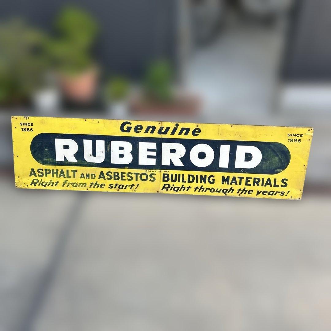 【175㎝】U.S.A ヴィンテージ 看板 Genuine RUBEROID