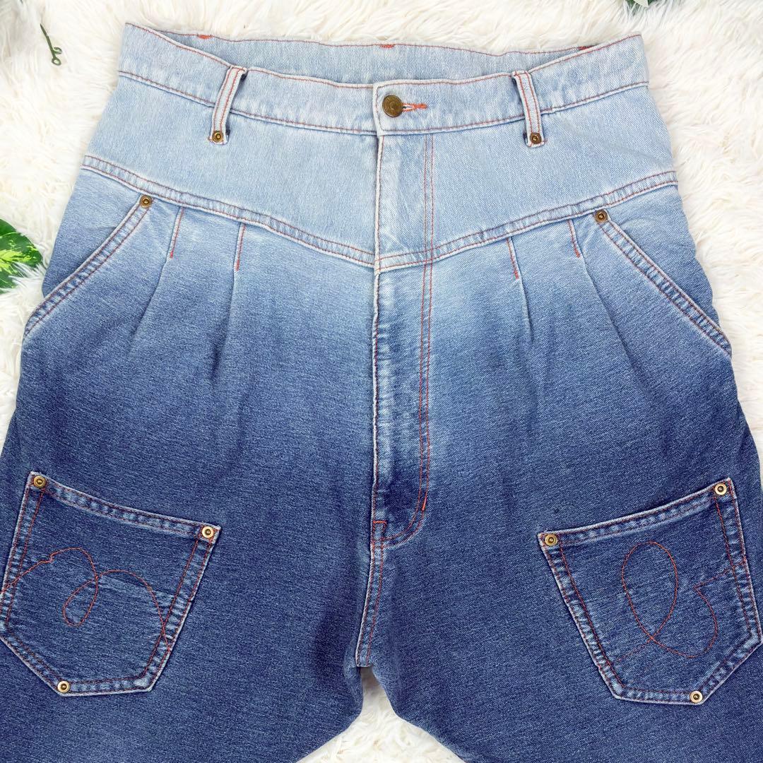 美品　メルシーボークー　後ろ前パンツ　サルエルパンツ　スウェットデニム　3