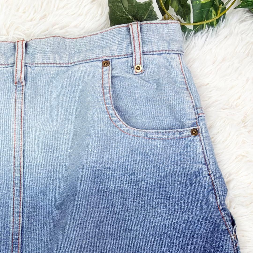 美品　メルシーボークー　後ろ前パンツ　サルエルパンツ　スウェットデニム　3