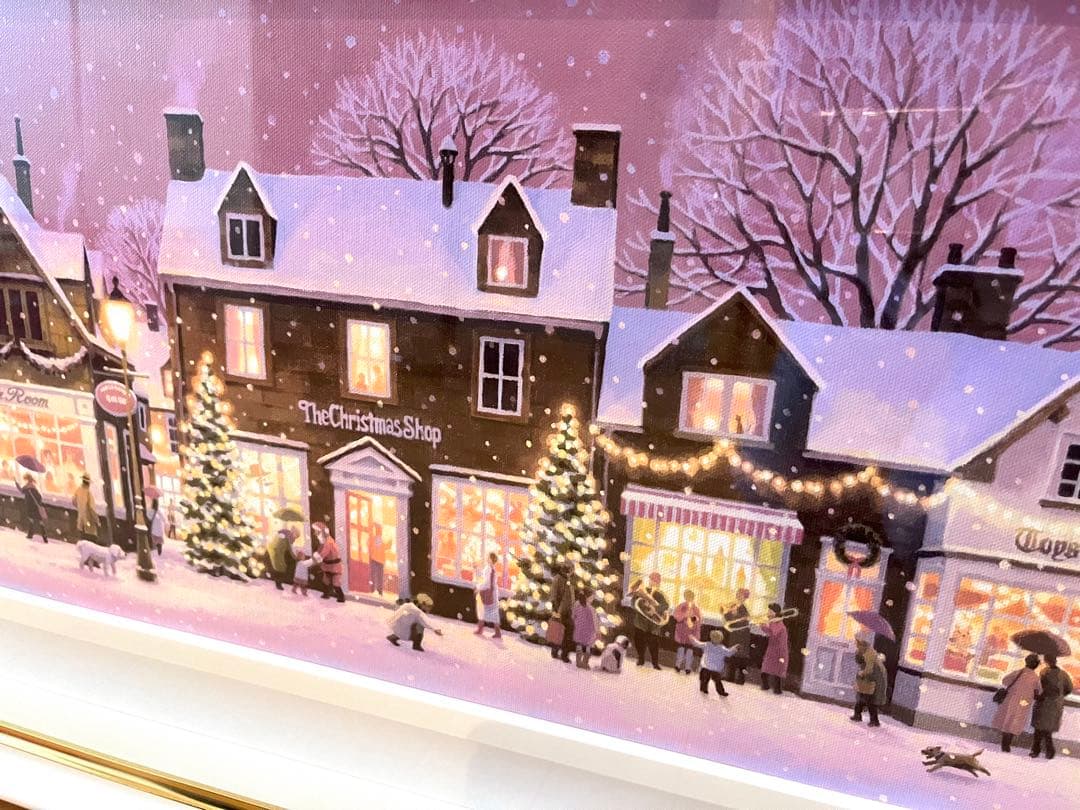 真作保証 笹倉鉄平 クリスマスタウン シルクスクリーン