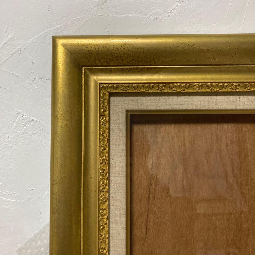ゴールド装飾木製油彩額縁 アクリル版