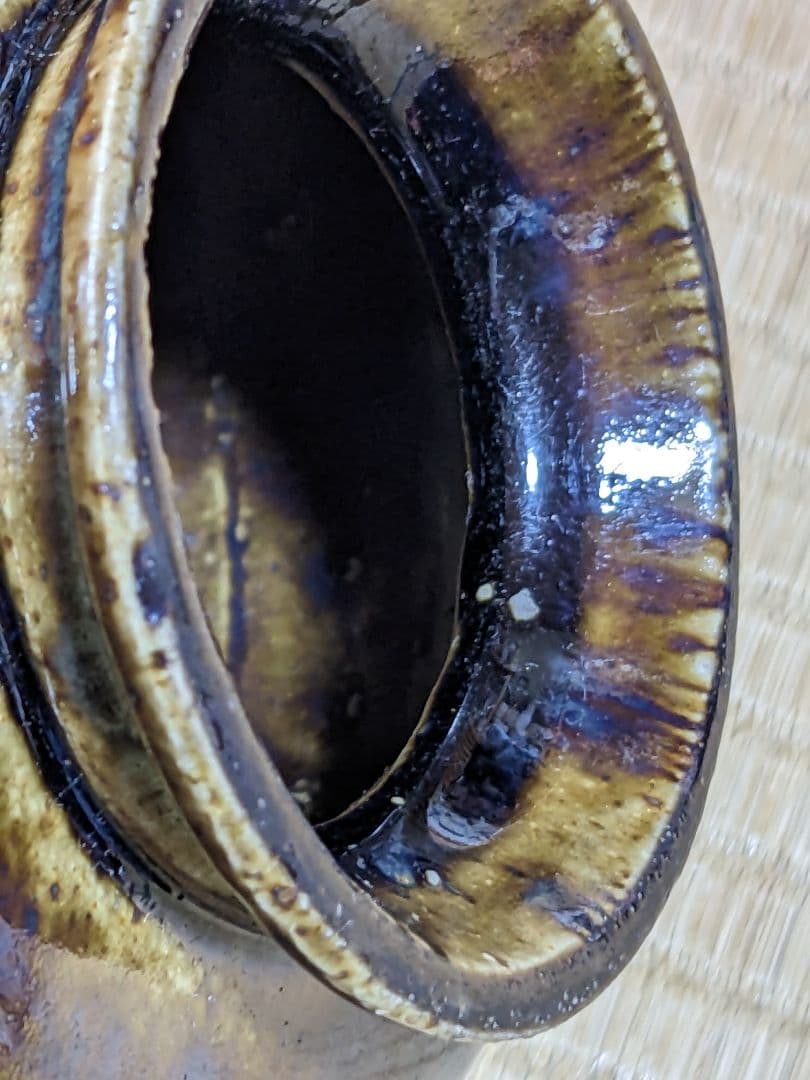 ⭐️瀬戸焼 江戸時代前期 鉄釉小壺 花器置物 飾り 古美術品 骨董品