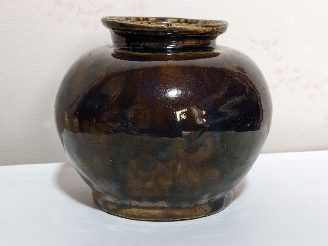 ⭐️瀬戸焼 江戸時代前期 鉄釉小壺 花器置物 飾り 古美術品 骨董品