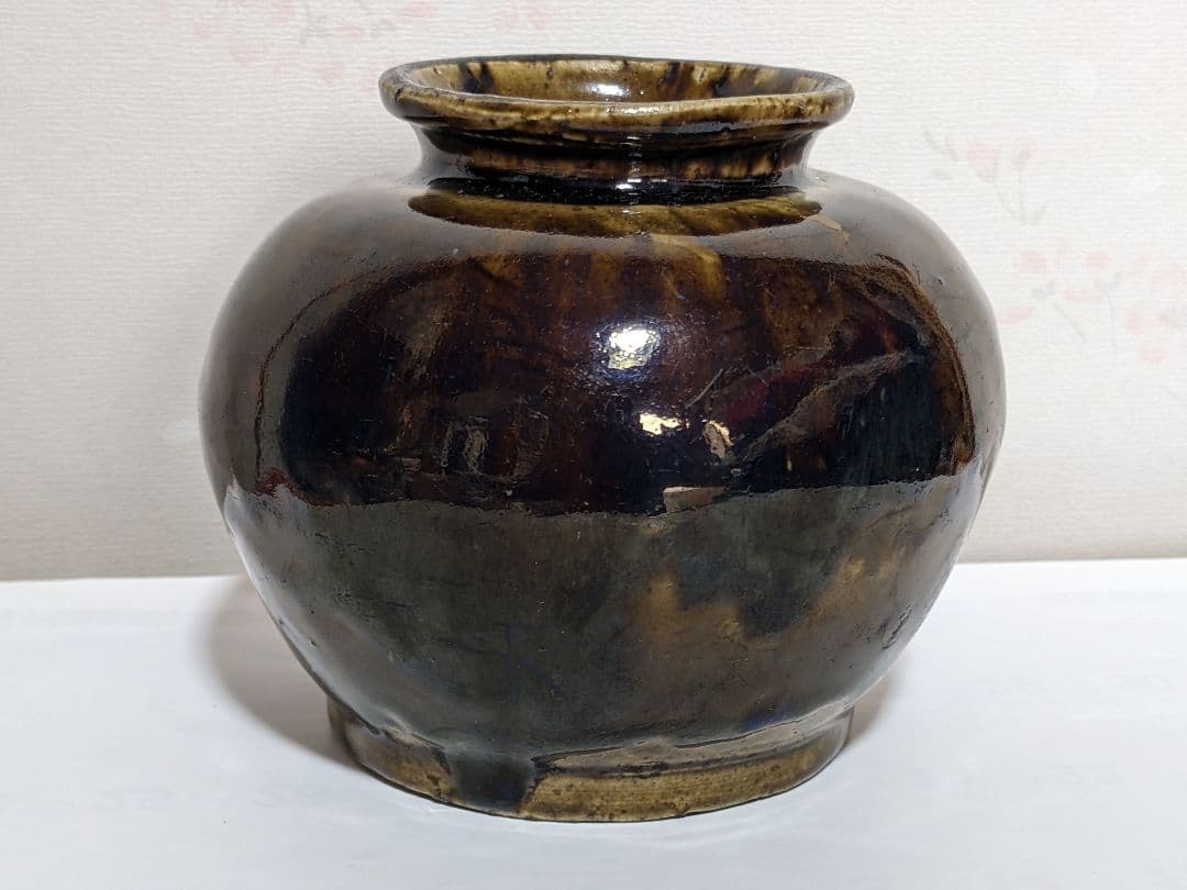 ⭐️瀬戸焼 江戸時代前期 鉄釉小壺 花器置物 飾り 古美術品 骨董品