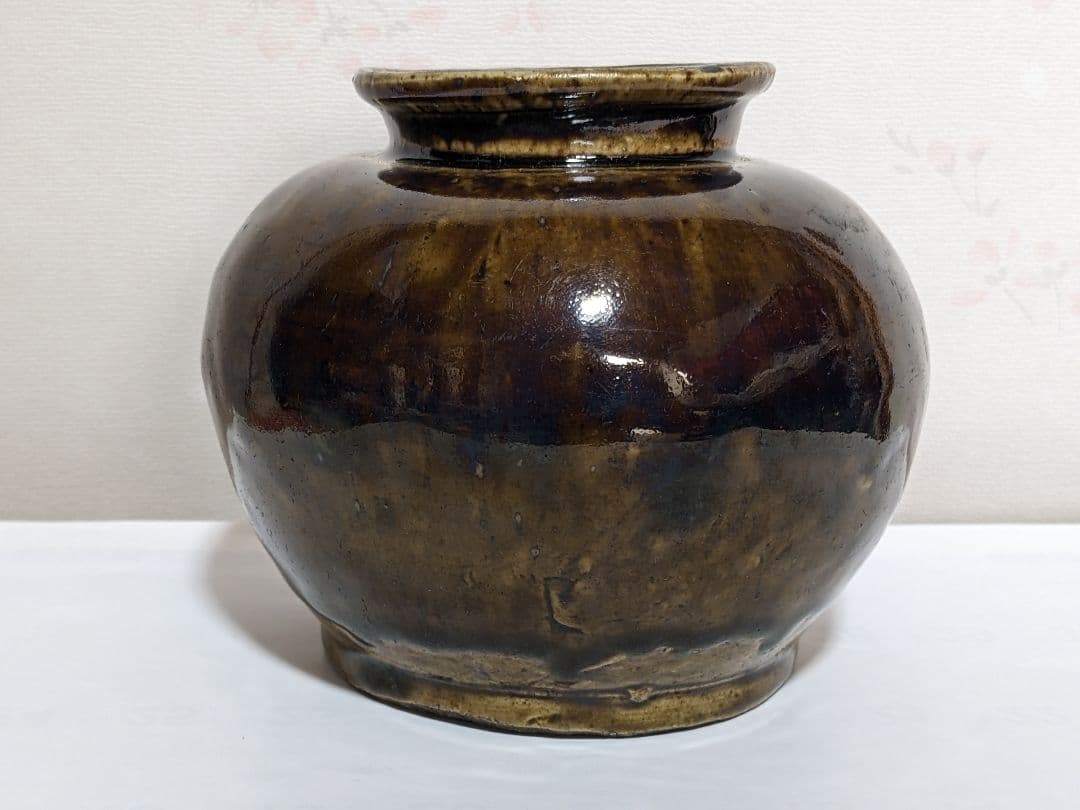 ⭐️瀬戸焼 江戸時代前期 鉄釉小壺 花器置物 飾り 古美術品 骨董品