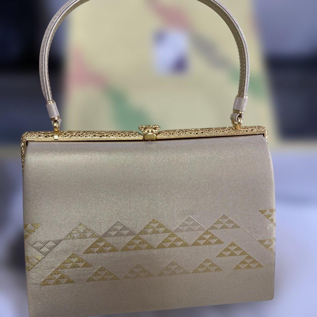 佐賀錦　伊と忠　正絹　和装小物　着物　草履&バッグ　セット　金色　フォーマル