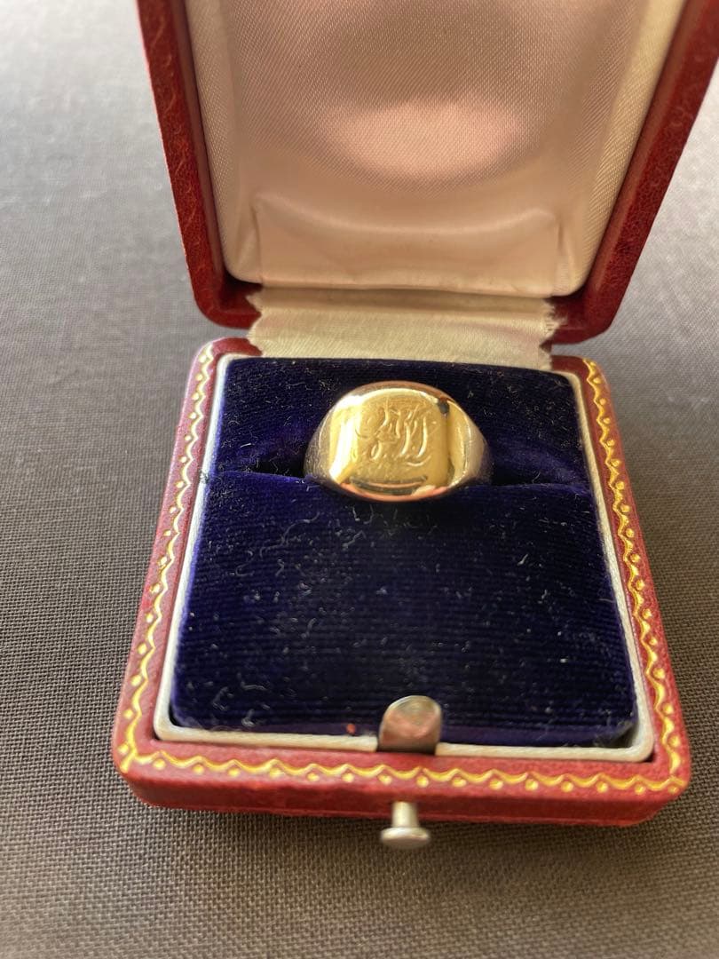 ビンテージ　シグネットリング　9金　9k