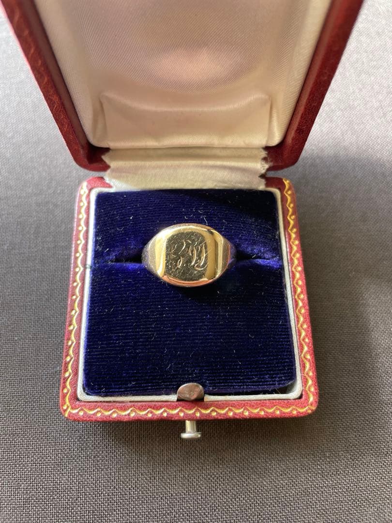 ビンテージ　シグネットリング　9金　9k