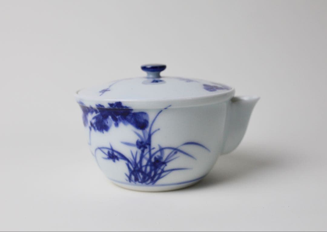 華中亭道八造 染付 煎茶器 宝瓶 茶道具 茶器