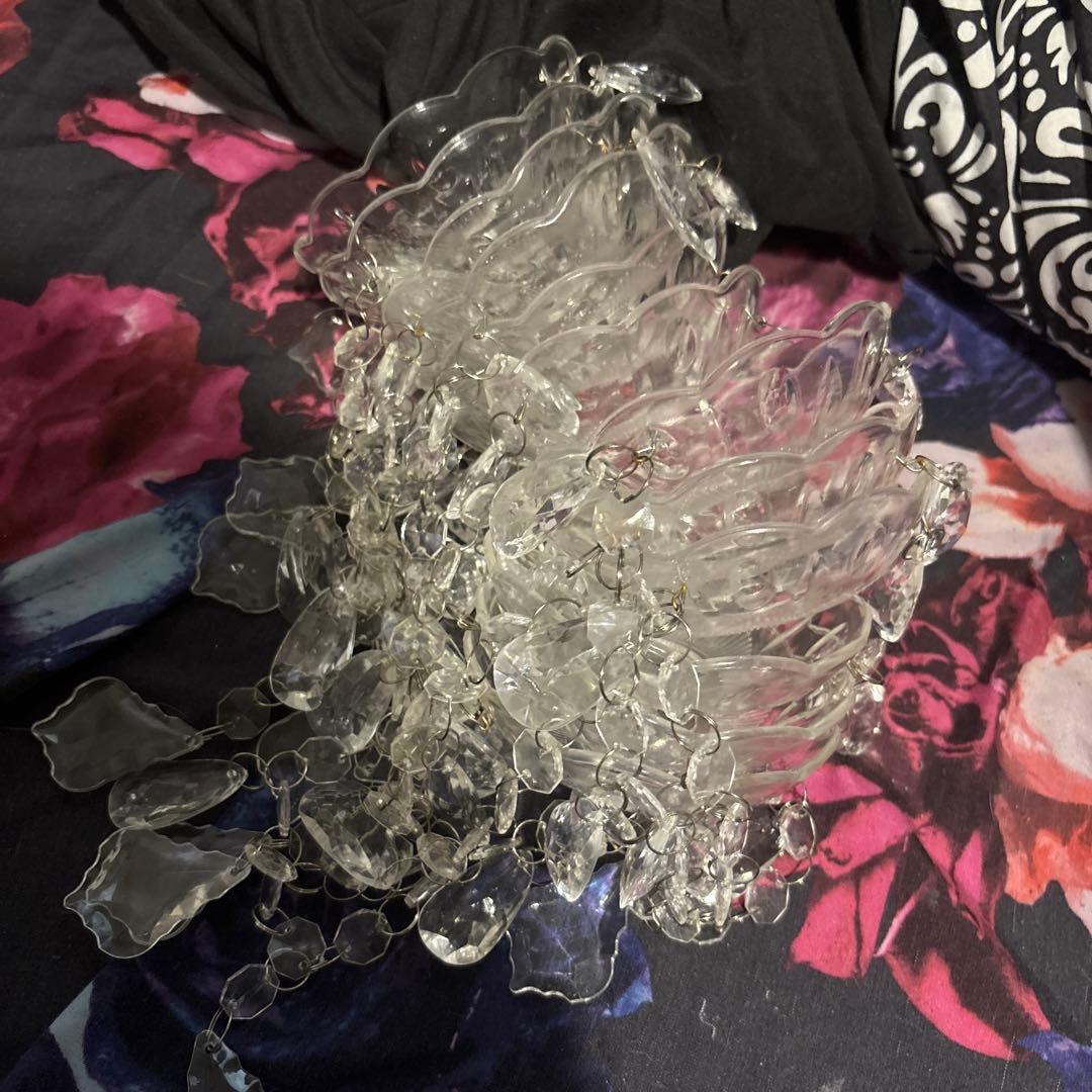 シャンデリア 透明ビーズ 12灯 取扱説明書、おまけ付き