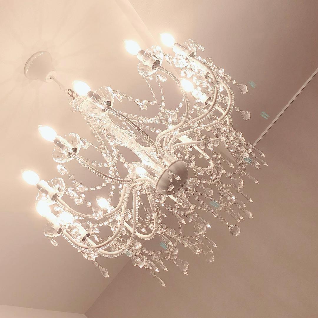 シャンデリア 透明ビーズ 12灯 取扱説明書、おまけ付き