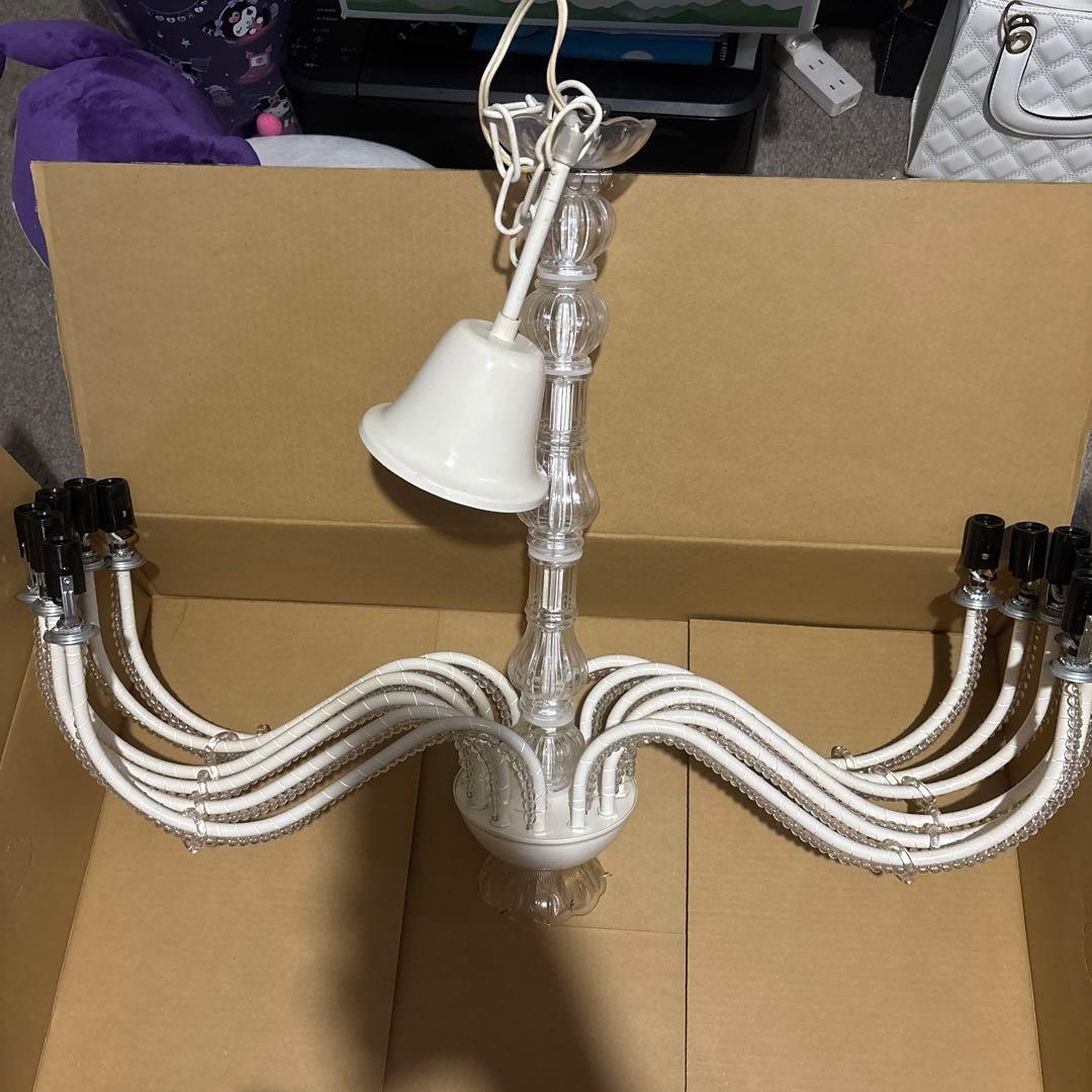 シャンデリア 透明ビーズ 12灯 取扱説明書、おまけ付き