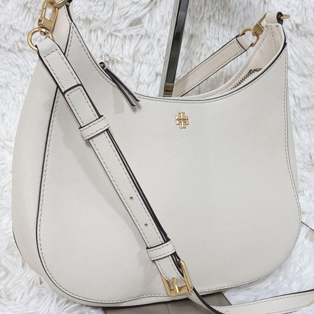 トリーバーチ アクセサリーポーチ エマーソン サフィアーノレザー　白