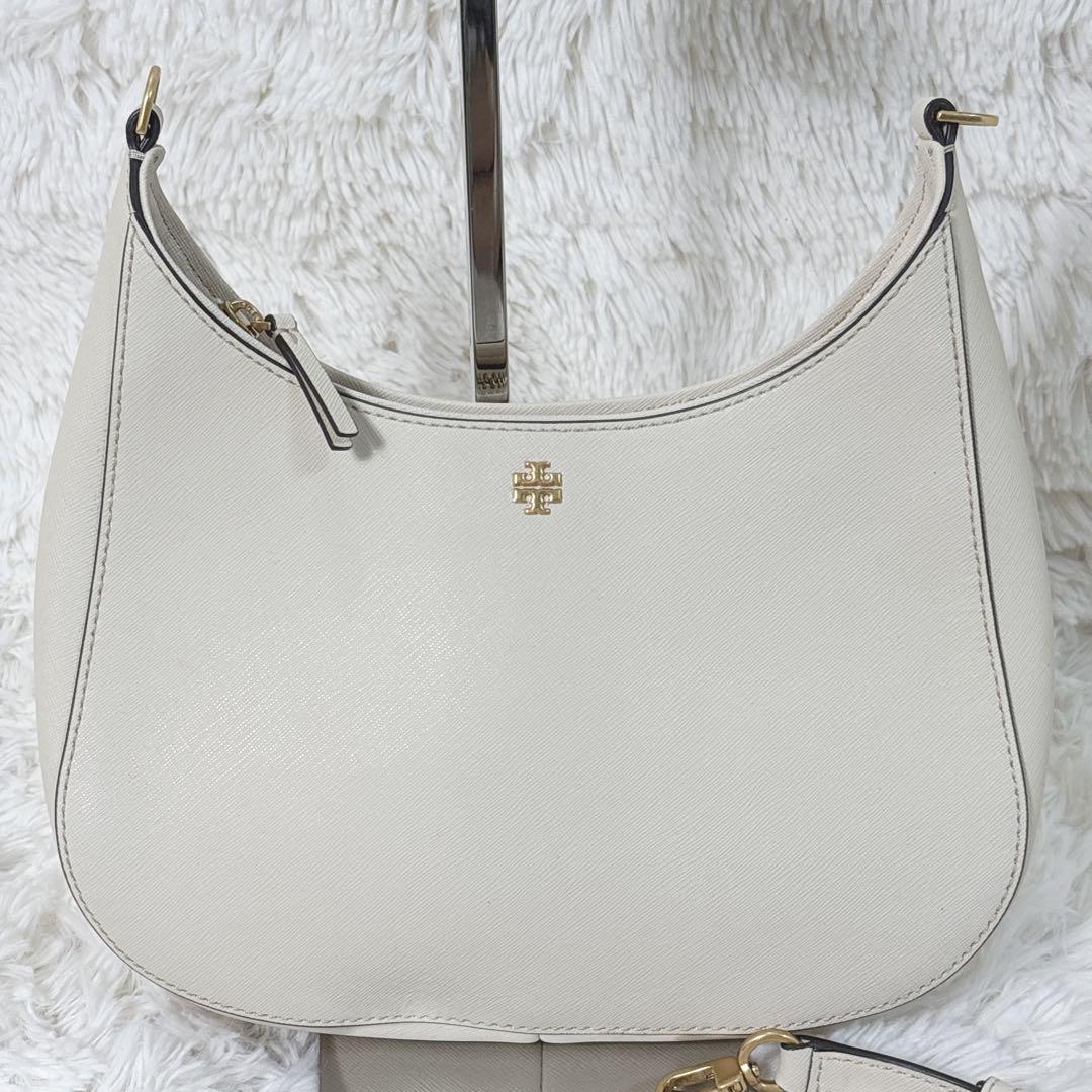 トリーバーチ アクセサリーポーチ エマーソン サフィアーノレザー　白