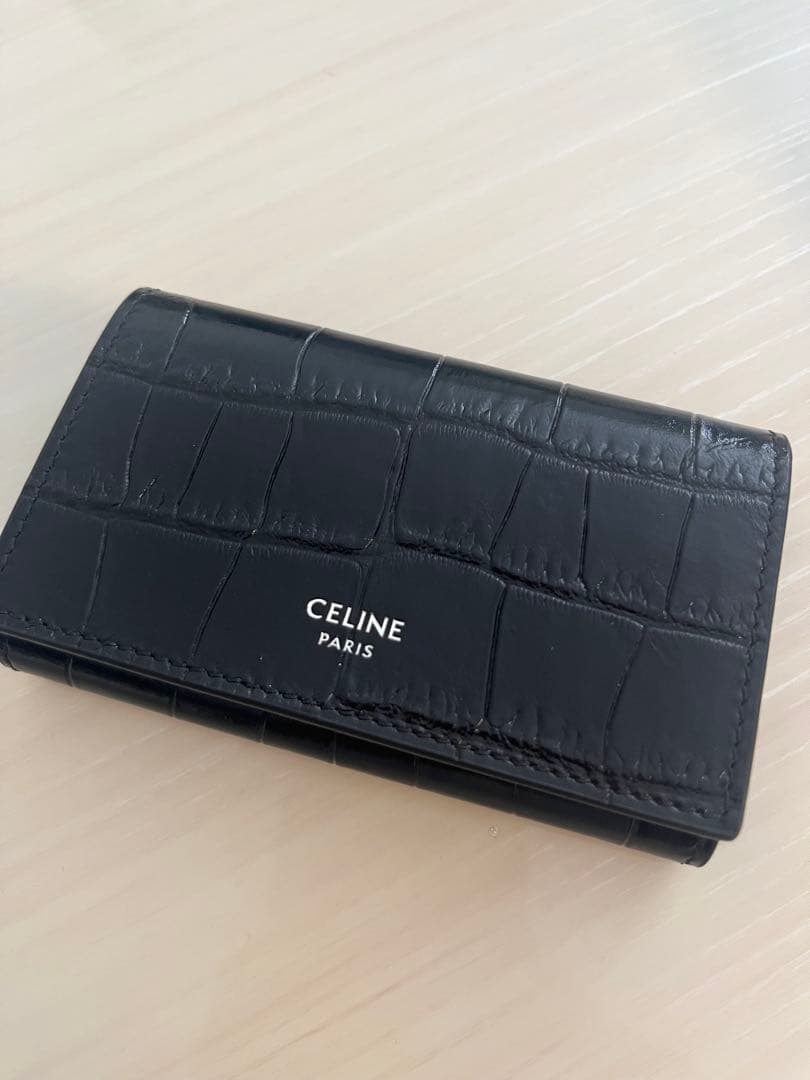 CELINE ブラック レザー キーケース
