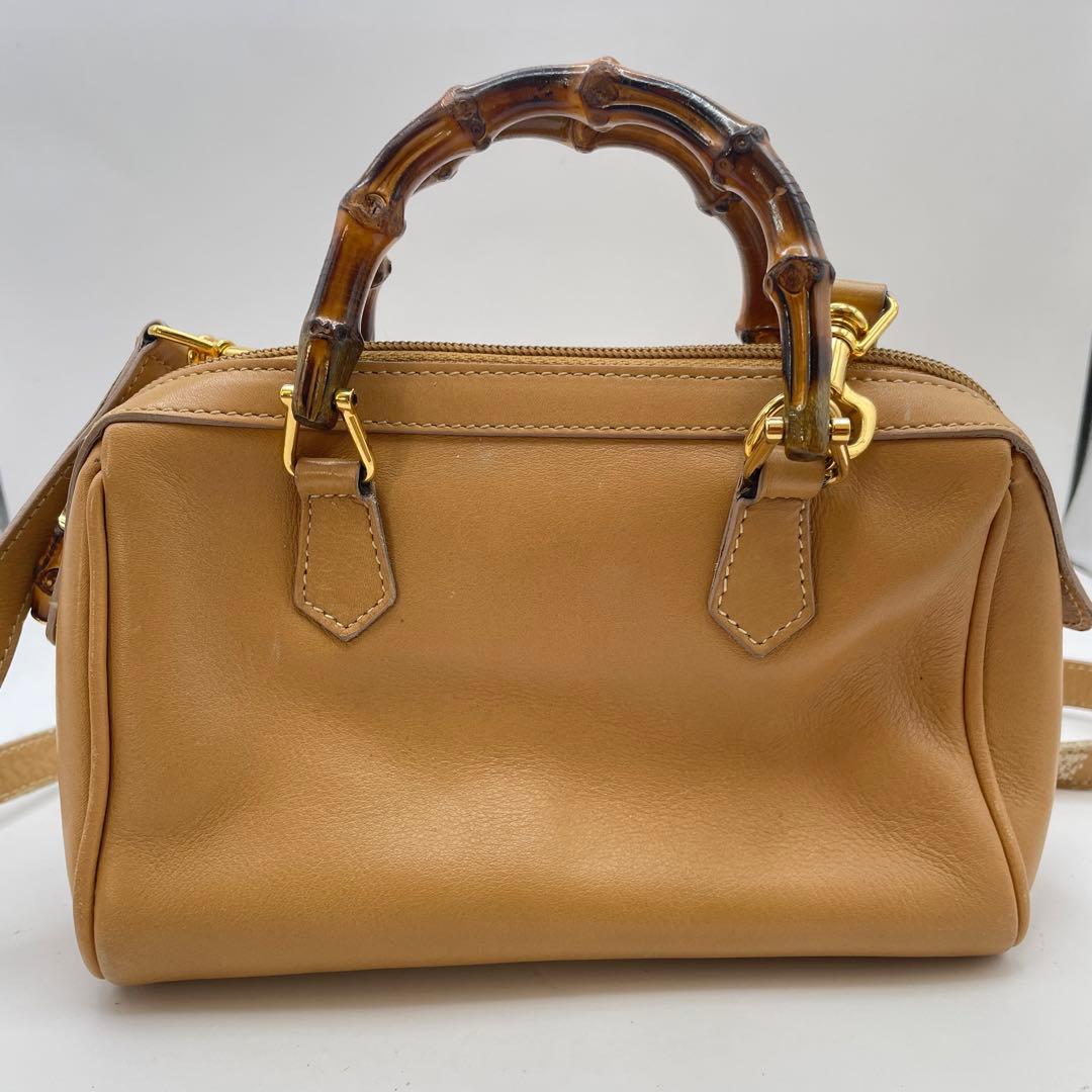 特価✨ GUCCI グッチ バンブー 2way ミニハンドバッグ ブラウン系