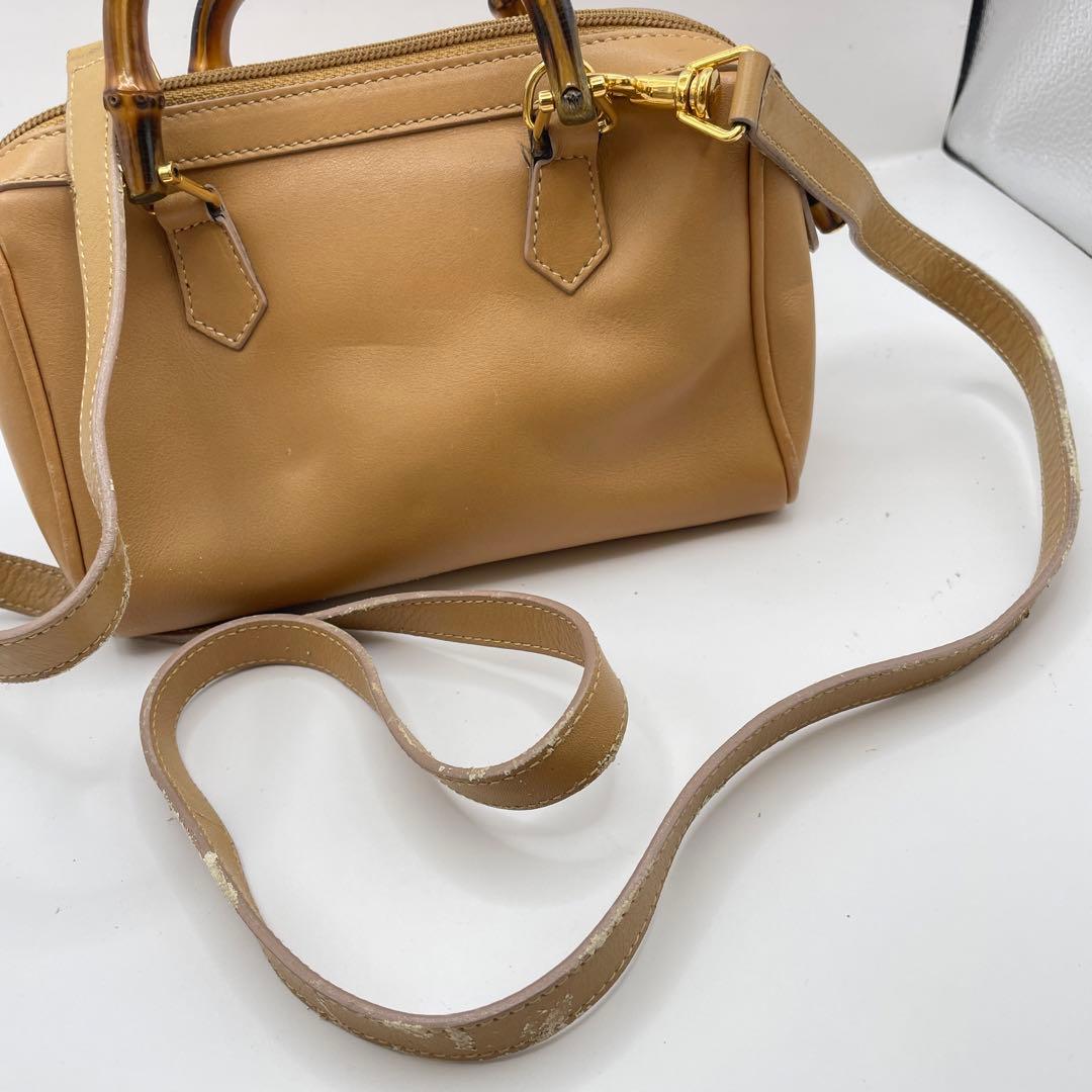 特価✨ GUCCI グッチ バンブー 2way ミニハンドバッグ ブラウン系