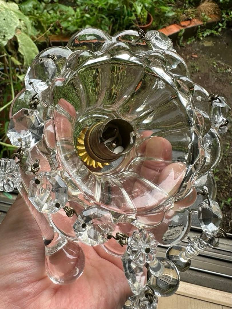 希少＊ 1920年代 フランス アンティーク 大きな可愛いお花のミニシャンデリア