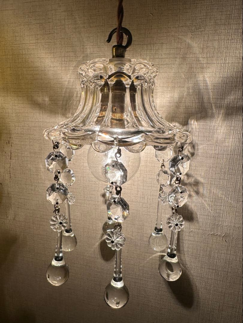 希少＊ 1920年代 フランス アンティーク 大きな可愛いお花のミニシャンデリア