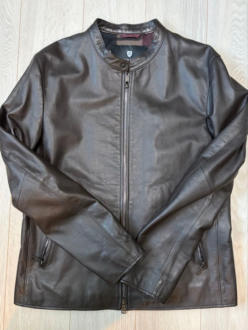 ブラックレーベルクレストブリッジ レザーライダース ジャケット