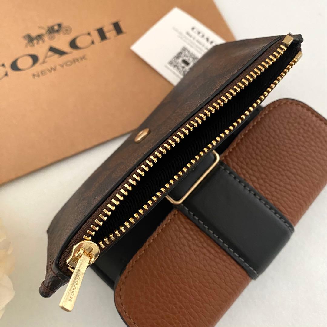 新品　正規品☆COACH コーチ　折り財布　ブラウン　レザー　長財布