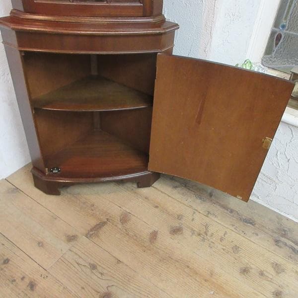 イギリス アンティーク 家具 コーナーキャビネット 飾り棚 英国 6022e