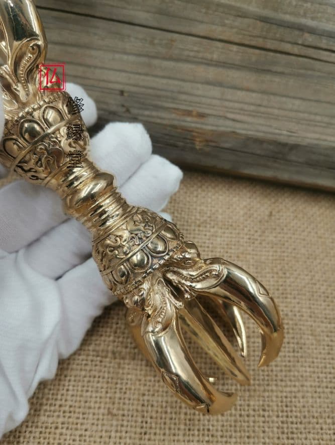 【修縁堂】五鈷杵 金剛杵 真鍮製 チベット仏教 真鍮 寺院仏具 法器