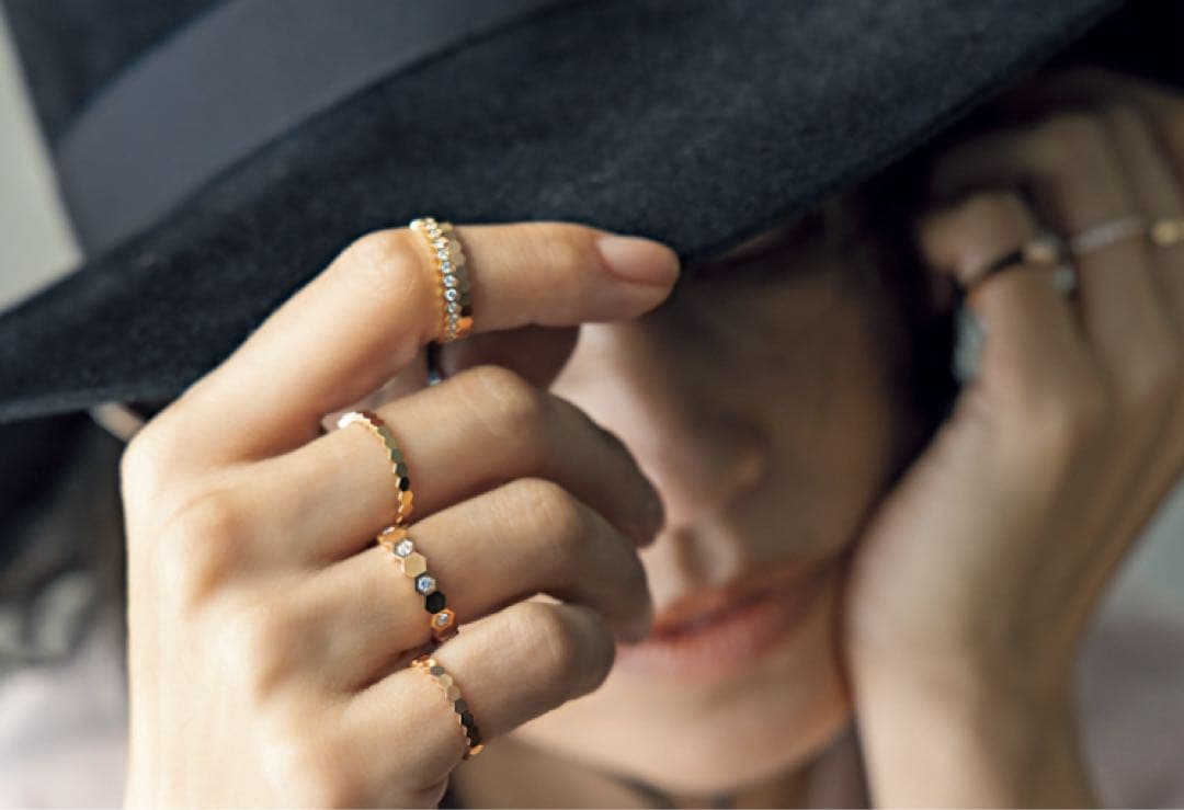 ✨最高品質✨高見え　s925ダイヤモンド　ローズゴールド　蜂の巣　リング