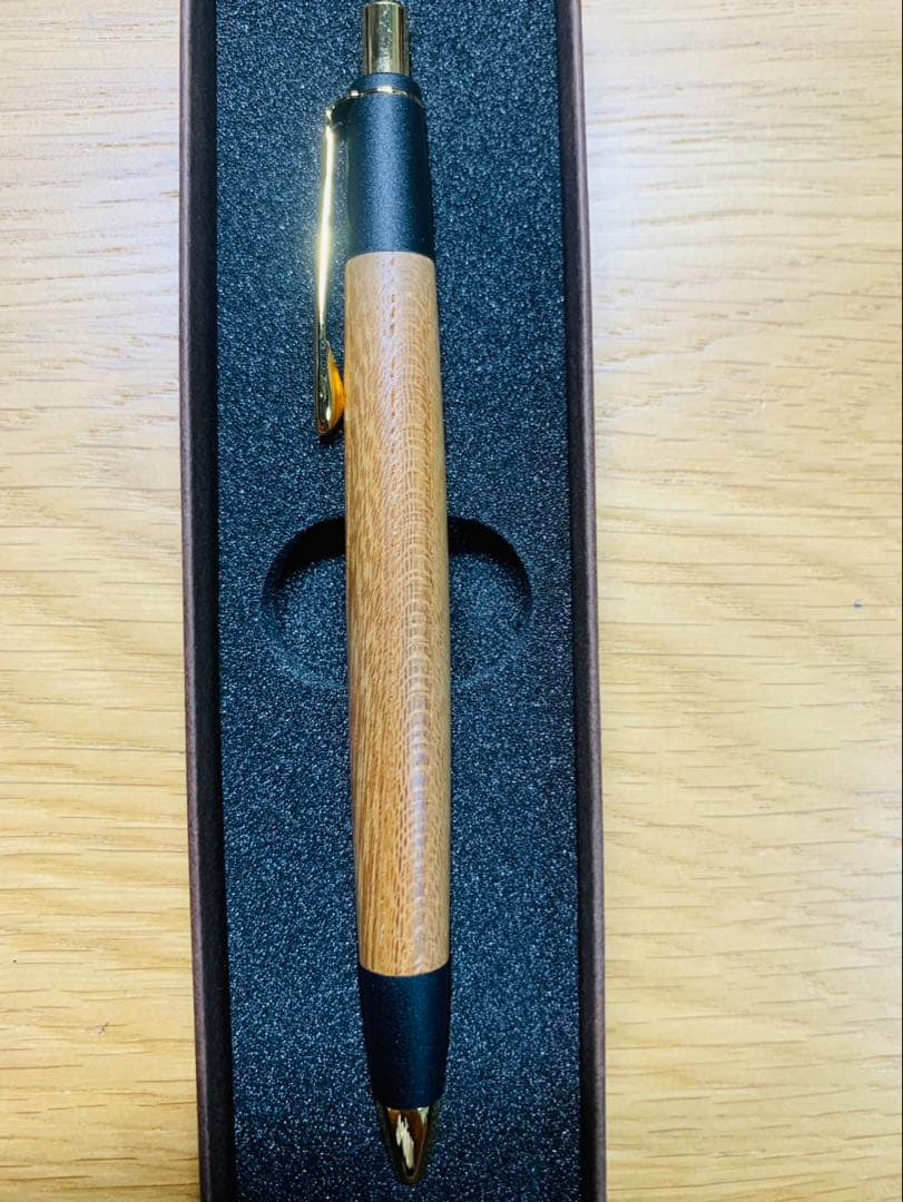 ボナンペン　欅　シャープペンシル　0.5mm 真鍮金具　ゴールド