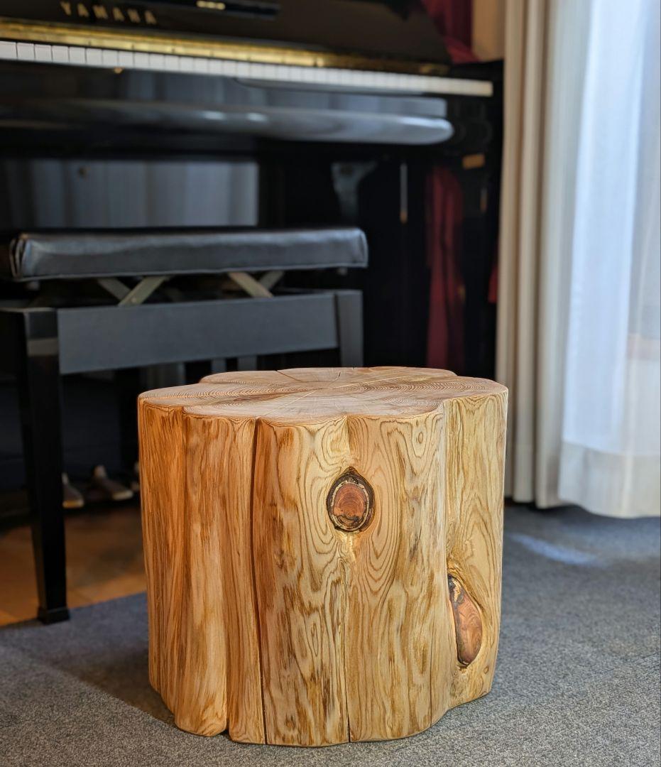 天然ヒバ　切り株　丸太　椅子　テーブル　高さ約33㎝