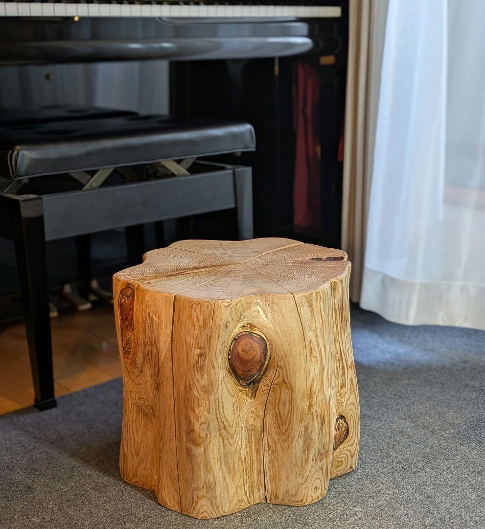 天然ヒバ　切り株　丸太　椅子　テーブル　高さ約33㎝