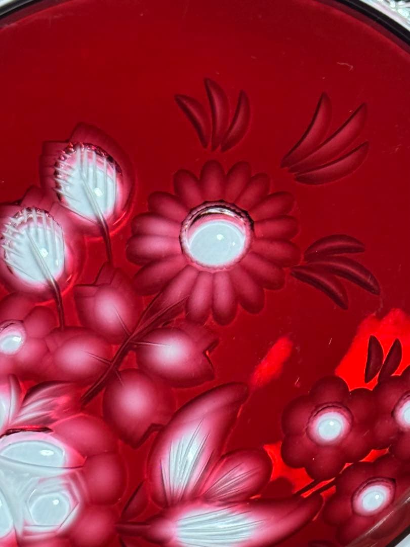 【Meissen】『 クリスタル ガラス 赤被せ』 《ヴィンテージ》《未使用》