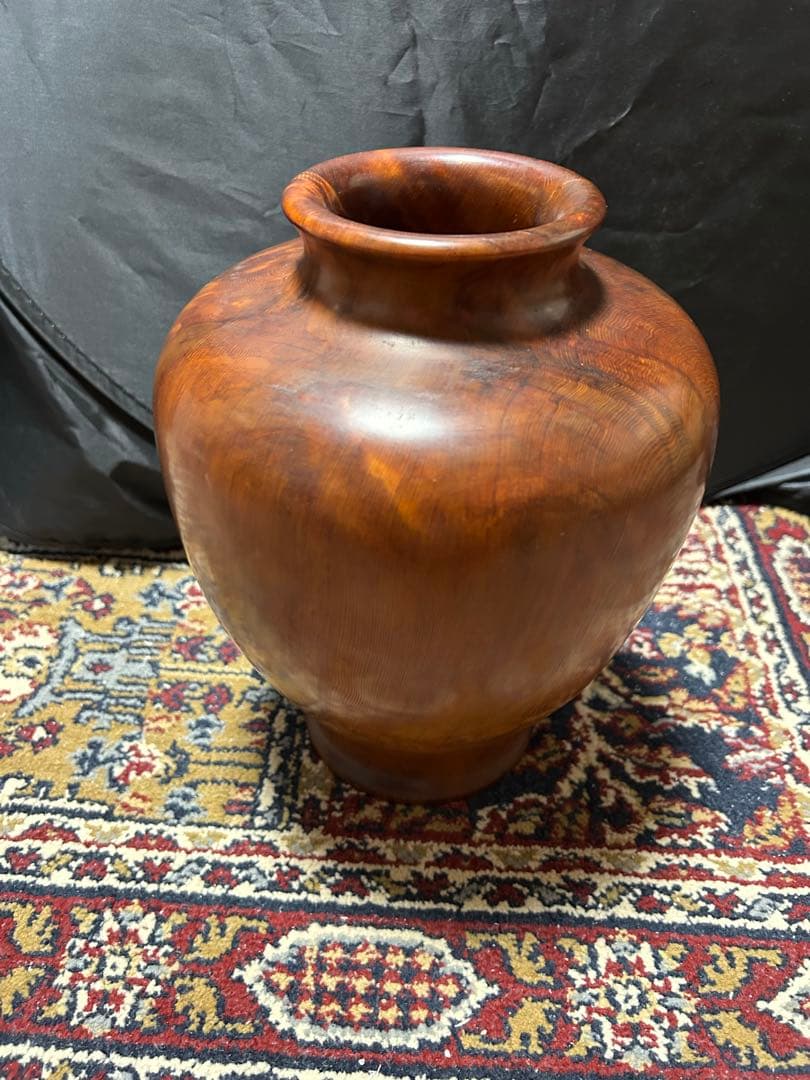 木製花瓶 高さ約20cm 自然木目