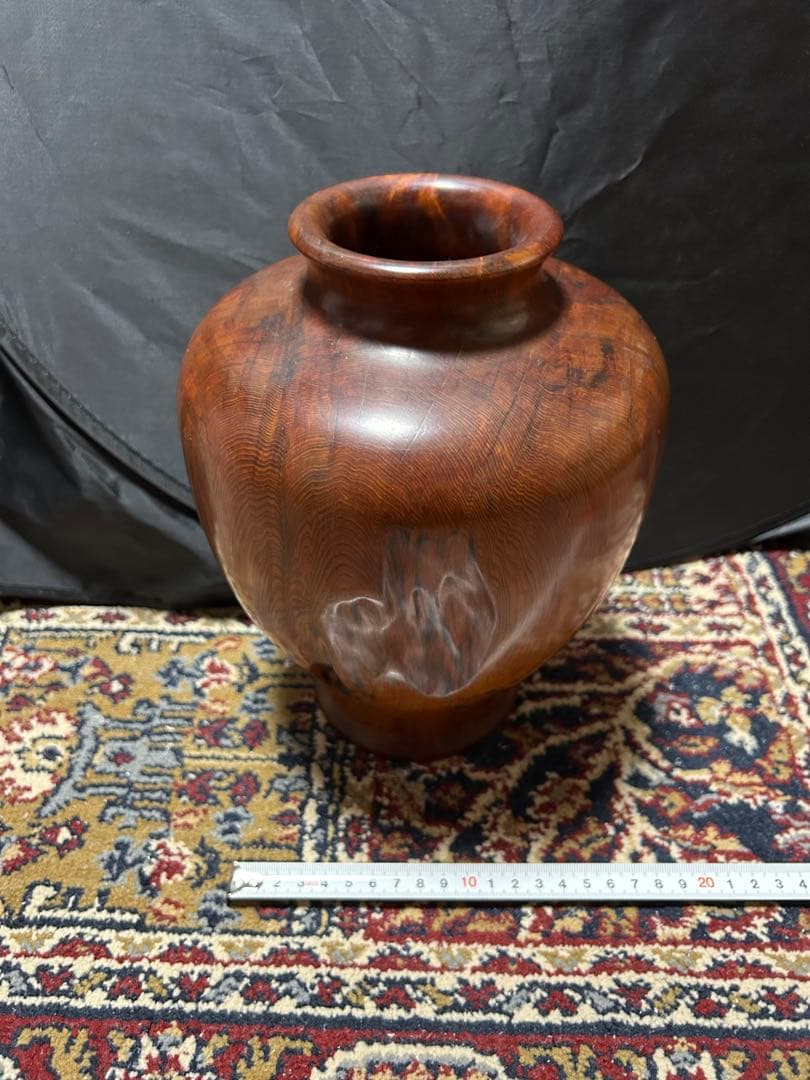 木製花瓶 高さ約20cm 自然木目