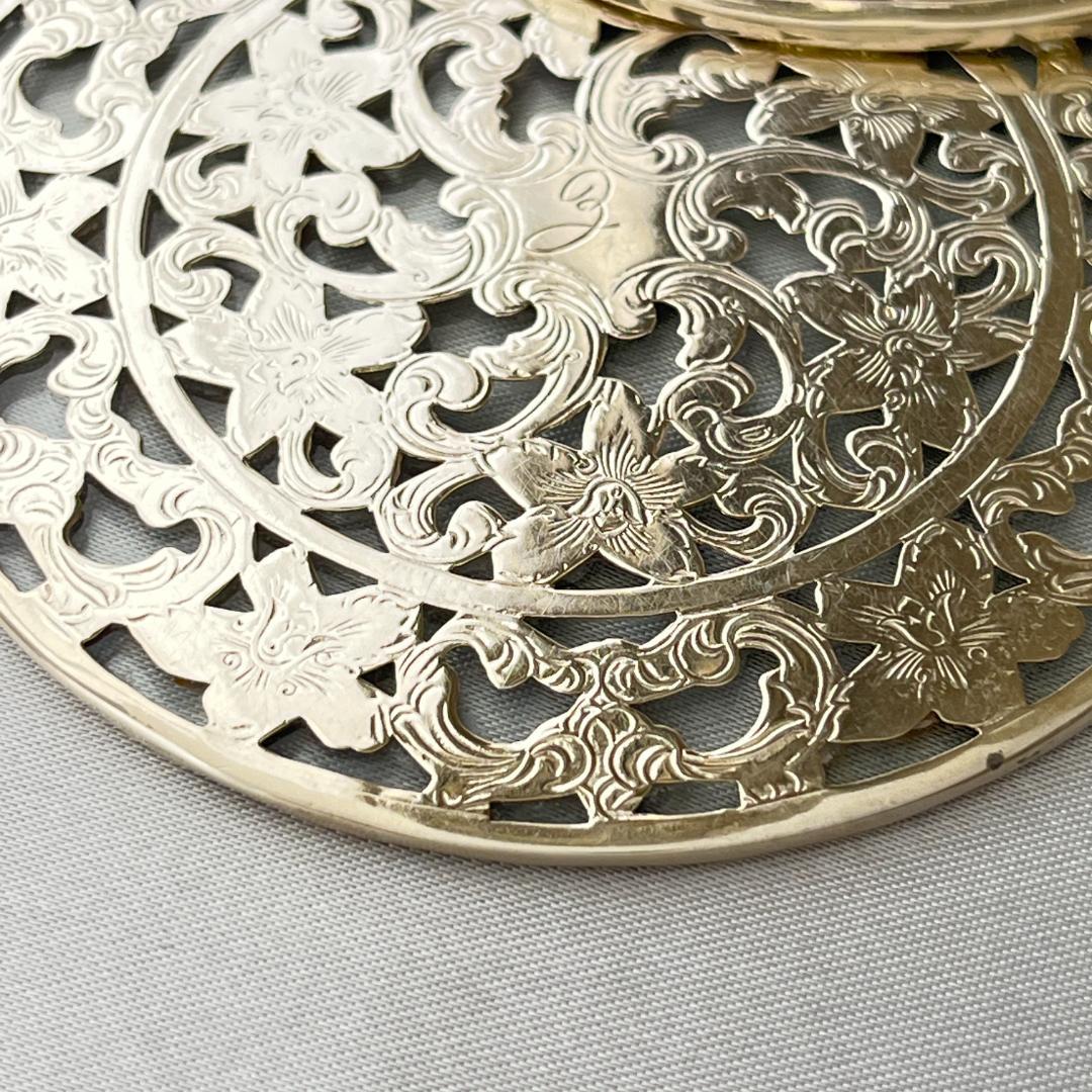 【WEBSTER】 【純銀/ガラス】コースター 8枚 / ホルダー スターリング