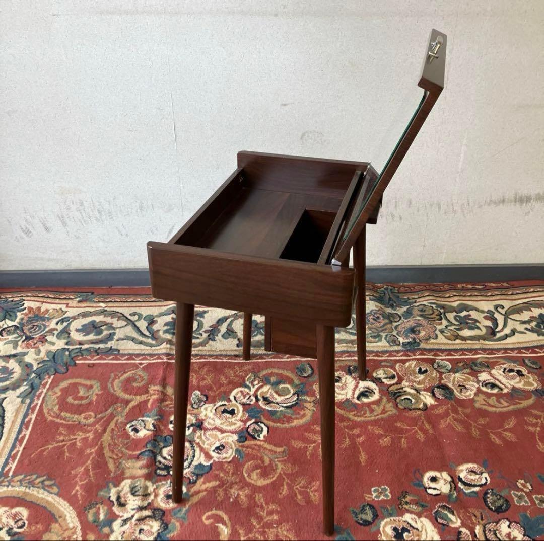 北欧レトロ 木製ドレッサー 化粧台 鏡台 サイドテーブル 古家具 ビンテージ