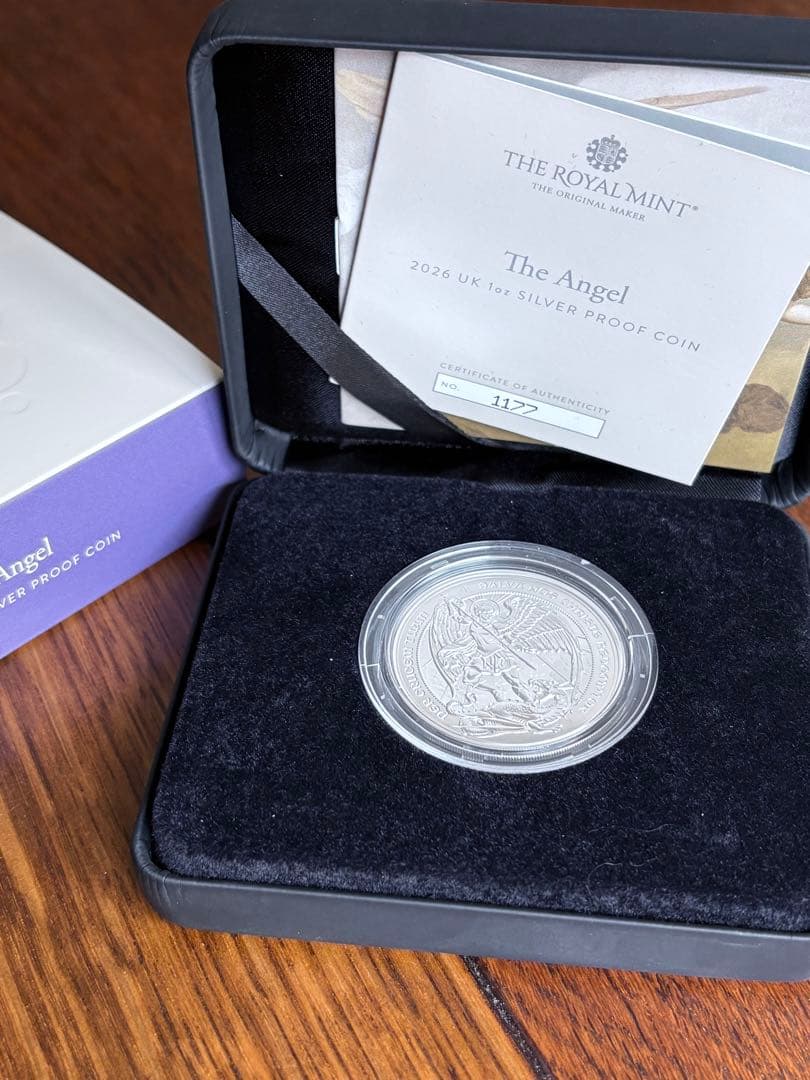 2026イギリス エンジェル（天使とドラゴン） 2ポンド シルバープルーフ