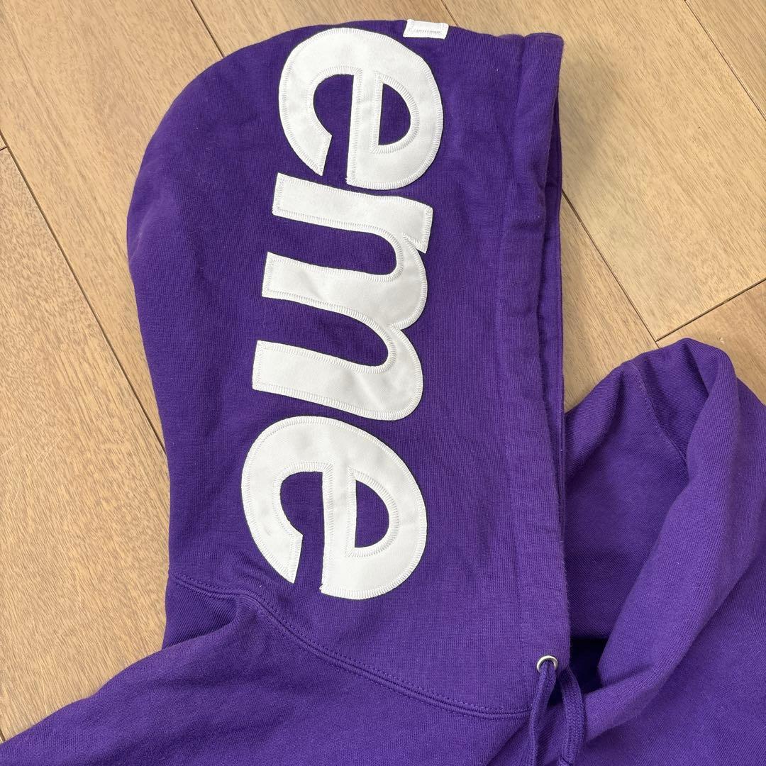 supreme Contrast Hooded フードロゴパーカー purple