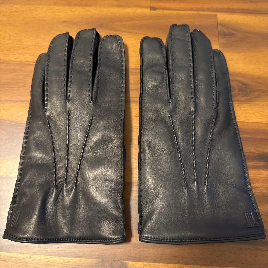 ランバン　ラムレザーグローブ　手袋　カシミヤ　24センチ