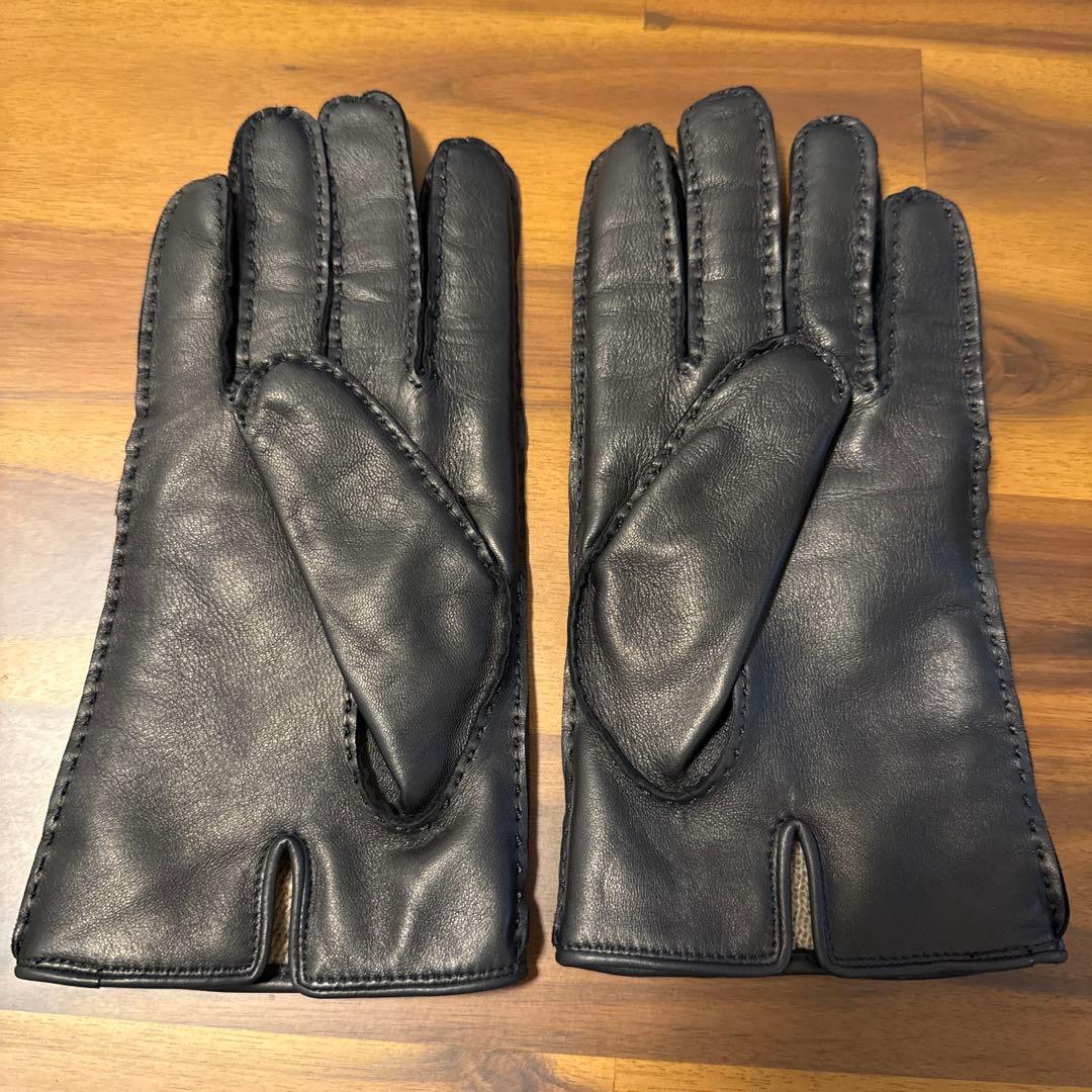 ランバン　ラムレザーグローブ　手袋　カシミヤ　24センチ