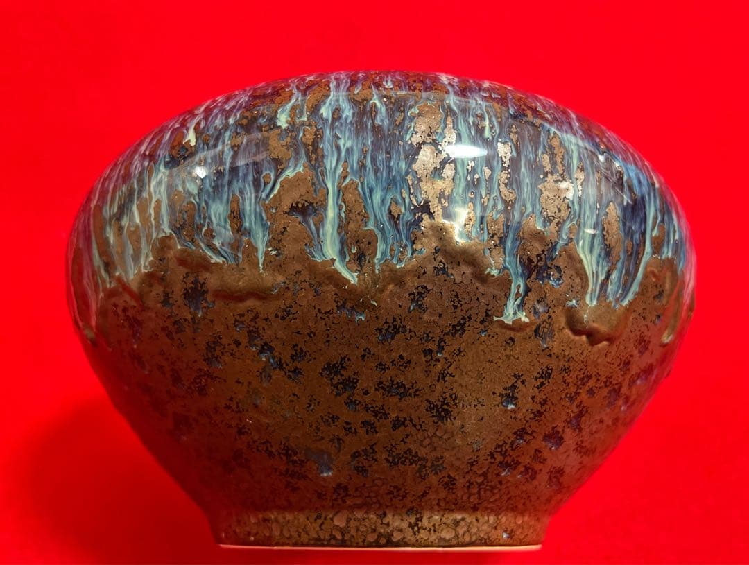 台灣 漢聲窯 林三江 丁丑年作 飾壺 花器 花入 陶器 台座付き