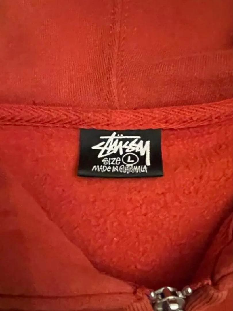 Stussy ジップパーカー　オレンジ　ブラウン　スウェット