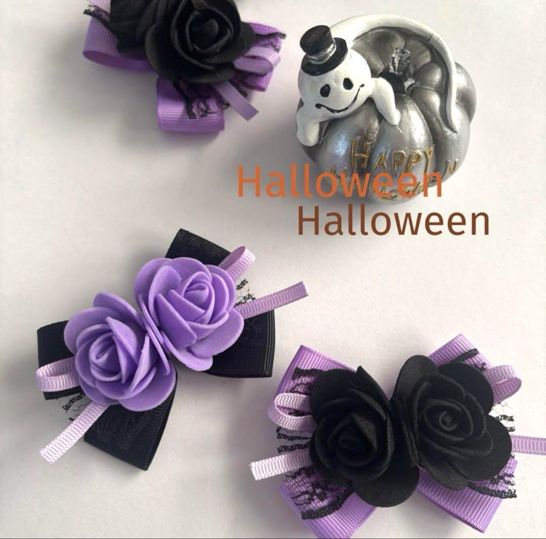 ダダブジ 様★ハロウィン★バラ2色トリミングリボンチョーカーNO1