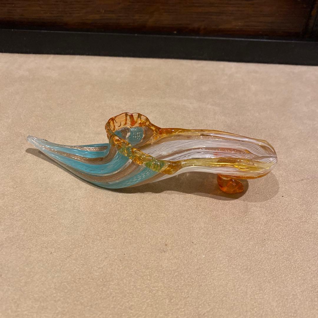 ガラスの靴　イタリア　ヴェネチアンガラス　ムラーノガラス　アンティーク　置物