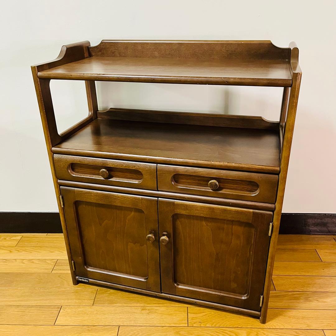 Karimoku カリモク 木製 電話台、FAX台　キャビネット飾り棚 収納 台