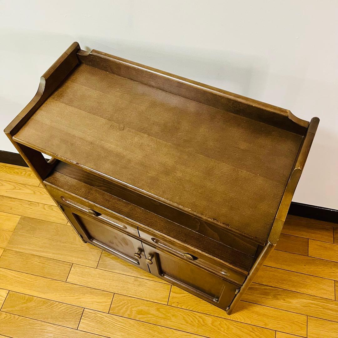 Karimoku カリモク 木製 電話台、FAX台　キャビネット飾り棚 収納 台