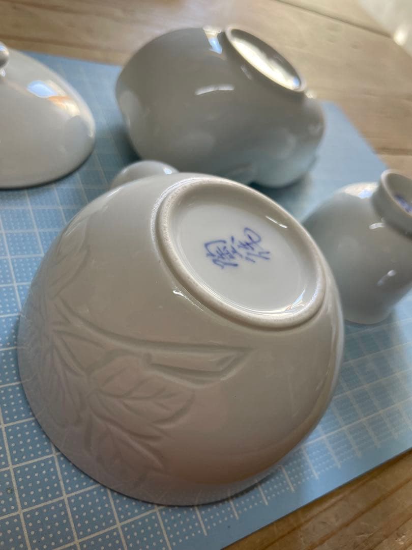 樋渡陶六　煎茶器【m1125 骨董品　茶道具　有田　白磁　茶道　茶器　レトロ 】