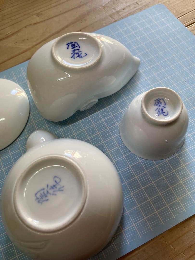 樋渡陶六　煎茶器【m1125 骨董品　茶道具　有田　白磁　茶道　茶器　レトロ 】