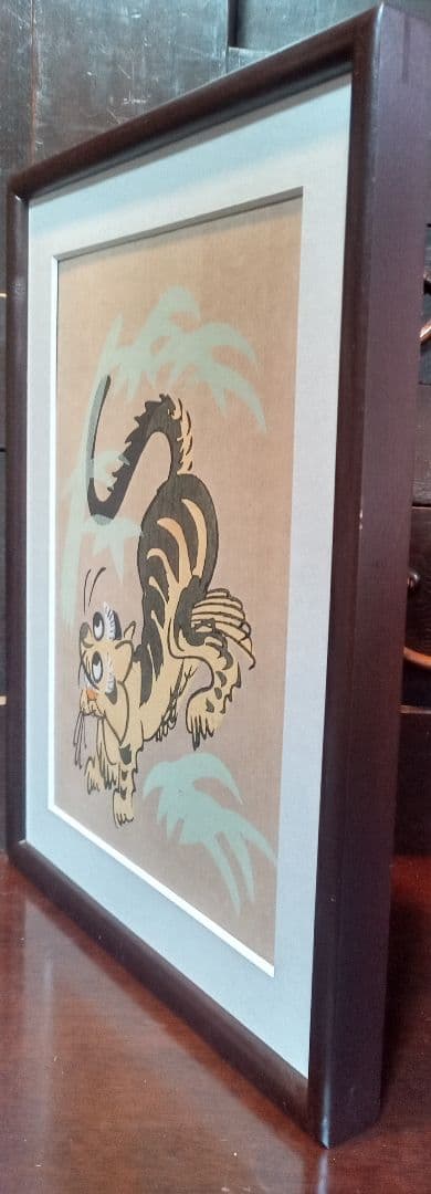 大津絵竹に虎　アンティーク