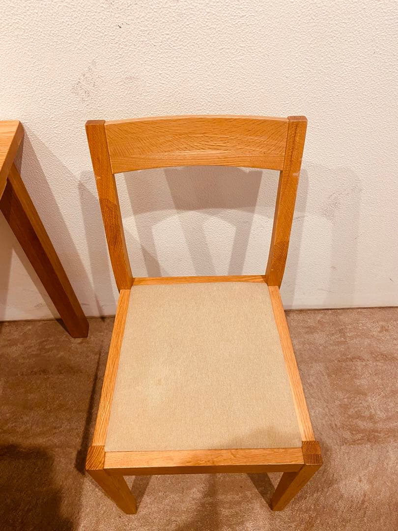 ☘️セール中⭐️美品⭐️希少⭐️イス机セット⭐️無印⭐️無垢材テーブル⭐️オーク材⭐️スクエア